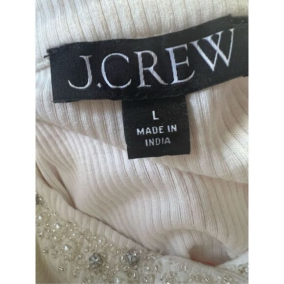 J.Crew Women's White Long-Sleeve Button-Front 4 Pockets Sweater Large NWT - Picture 4 of 6